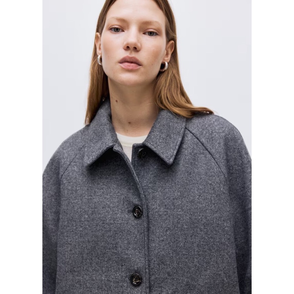 H&M Car Coat Women XXL Grey New‎ With Tags